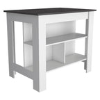 3-Shelf Kitchen Island in White and Onyx