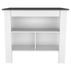3-Shelf Kitchen Island in White and Onyx