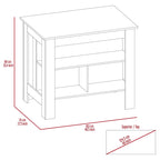 3-Shelf Kitchen Island in White and Onyx