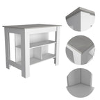 3-Shelf Kitchen Island in White and Onyx
