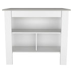 3-Shelf Kitchen Island in White and Onyx