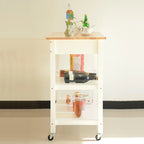 MDF Kitchen Cart with Two Lockable Wheels