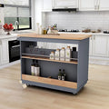 Two-Sided Rolling Kitchen Island Cart with Storage