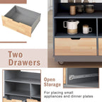 Two-Sided Rolling Kitchen Island Cart with Storage