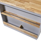 Two-Sided Rolling Kitchen Island Cart with Storage