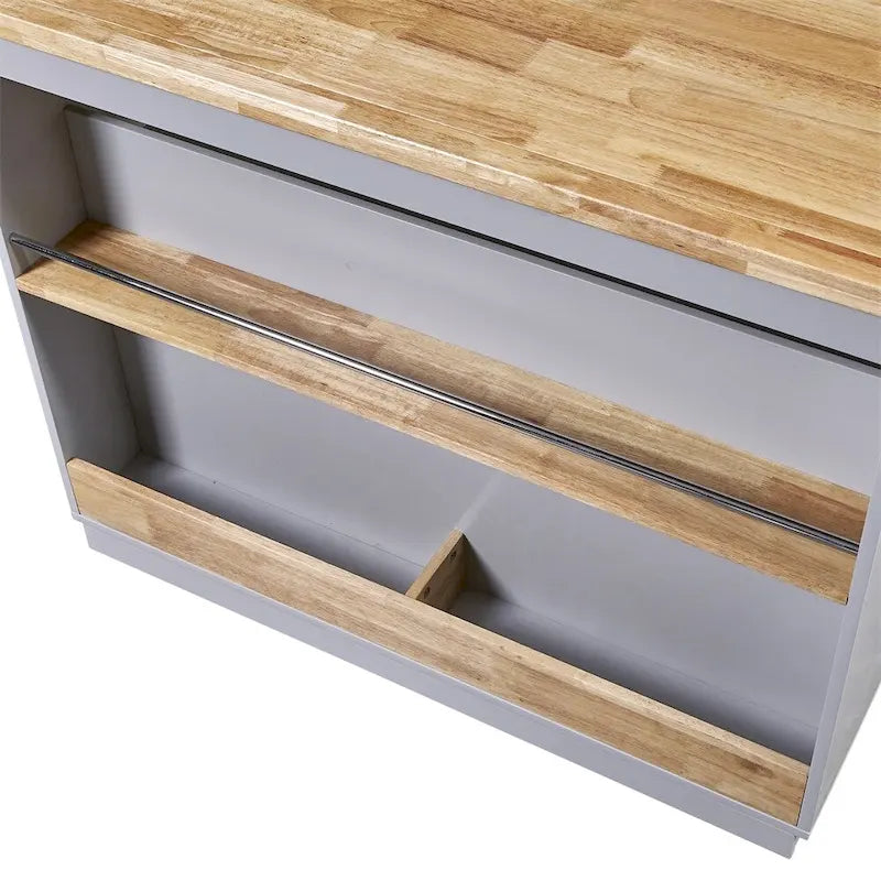 Two-Sided Rolling Kitchen Island Cart with Storage