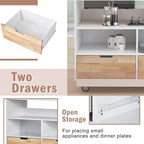 Two-Sided Rolling Kitchen Island Cart with Storage
