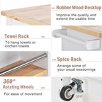 Two-Sided Rolling Kitchen Island Cart with Storage