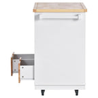 Two-Sided Rolling Kitchen Island Cart with Storage
