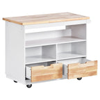 Two-Sided Rolling Kitchen Island Cart with Storage