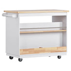 Two-Sided Rolling Kitchen Island Cart with Storage