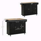 Mobile Kitchen Island with Drop Leaf, Wheels, Storage and Towel Rack
