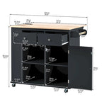 Multifunktionaler Küchenwagen mit Steckdose, offenem Stauraum und Weinregal - 40 x 34 Zoll