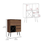 Bar Cabinet with Wine Racks, Two Drawers and Storage Cabinet