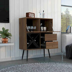 Bar Cabinet with Wine Racks, Two Drawers and Storage Cabinet