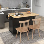 52.7 in. Rolling Mobile Kitchen Island with Solid Wood Top