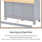 52.7 in. Rolling Mobile Kitchen Island with Solid Wood Top