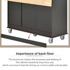 52.7 in. Rolling Mobile Kitchen Island with Solid Wood Top