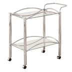 Beautiful Metal Serving Cart, Silver