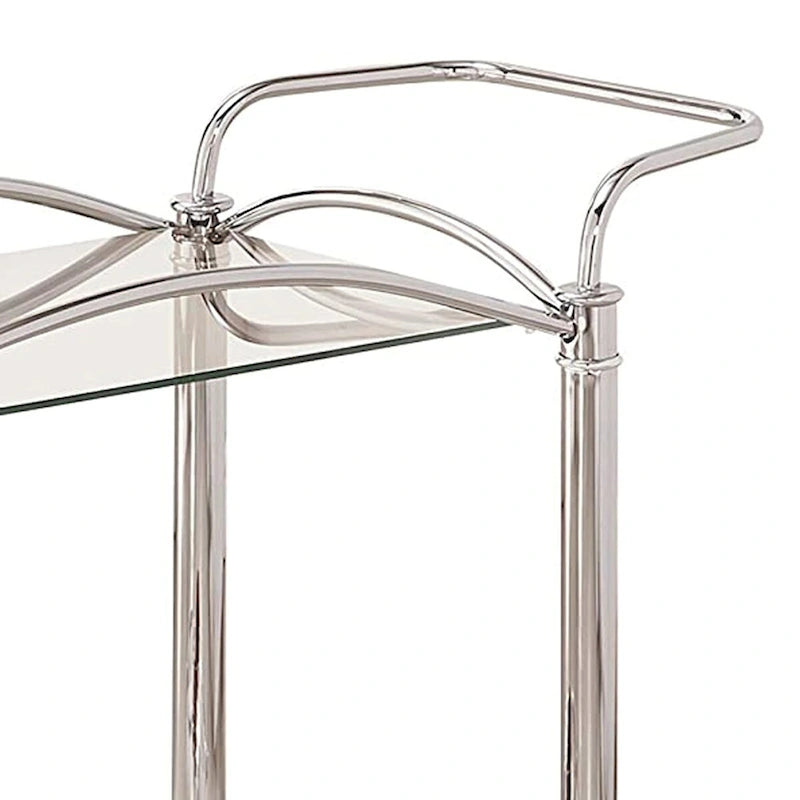 Metal Serving Cart in Silver