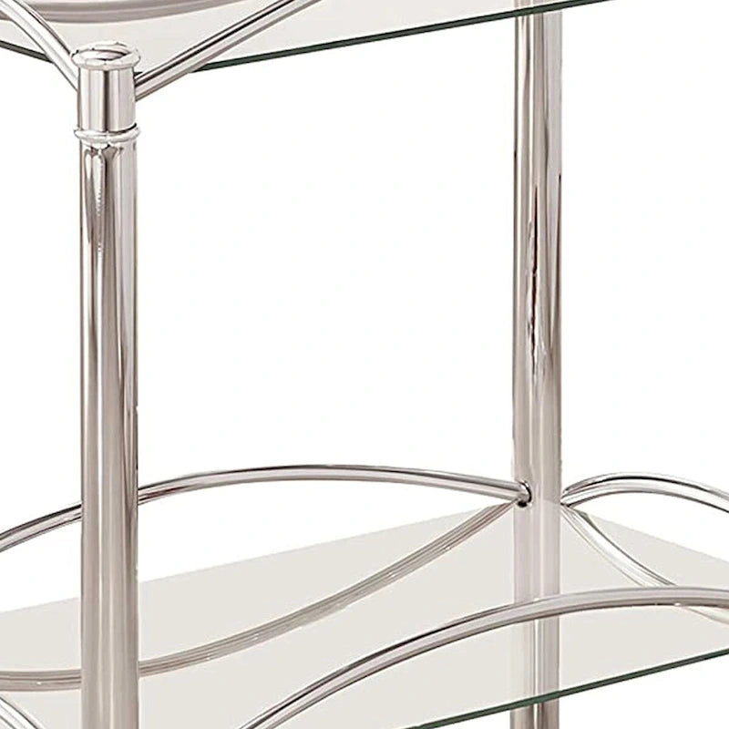 Servierwagen aus Metall in Silber