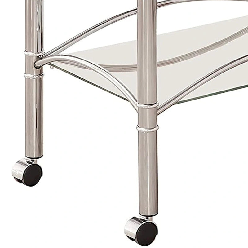 Servierwagen aus Metall in Silber