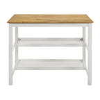 Brown and White Kitchen Island Counter Height Table