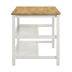 Brown and White Kitchen Island Counter Height Table