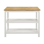 Brown and White Kitchen Island Counter Height Table