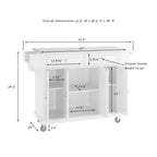 Full Size Granite Top Kitchen Cart in Black - 18 in. D x 51.5 in. W x 36 in. H