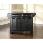 Czarna drewniana wyspa kuchenna z blatem z naturalnego drewna - 18 in. D x 51.5 in. W x 36 in. H