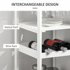 Rolling Kitchen Island with Storage, Wine Rack, Shelves, Drawer and Cabinet
