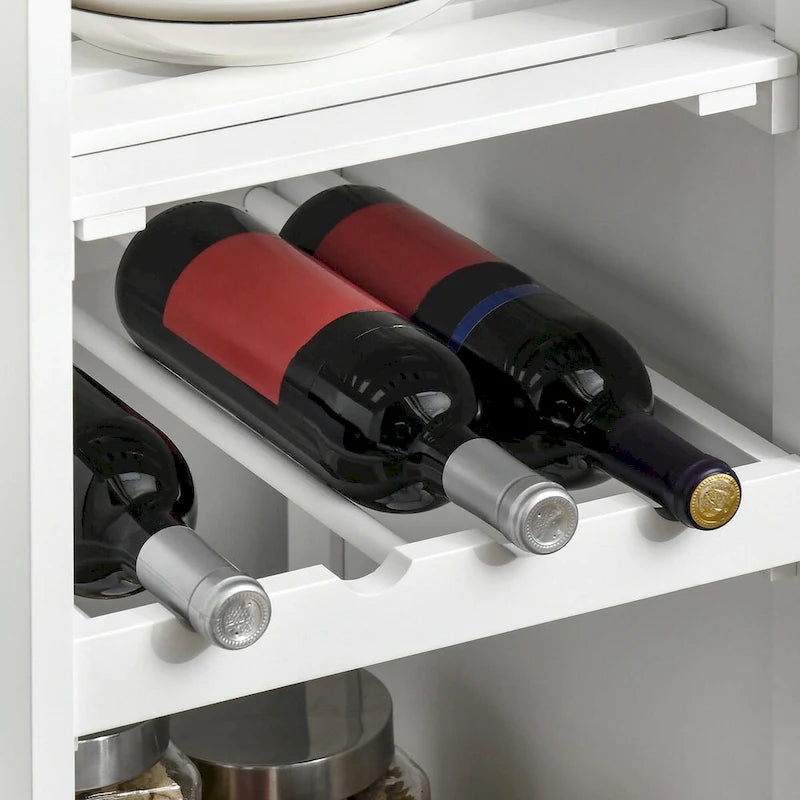 Rolling Kitchen Island with Storage, Wine Rack, Shelves, Drawer and Cabinet