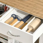 Rolling Kitchen Island with Storage, Wine Rack, Shelves, Drawer and Cabinet