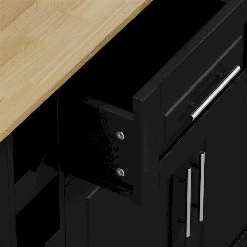 Multi-Functional Kitchen Island Cart with 2-Door Cabinet and Wine Rack