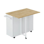 Multi-Functional Kitchen Island Cart with 2-Door Cabinet and Wine Rack
